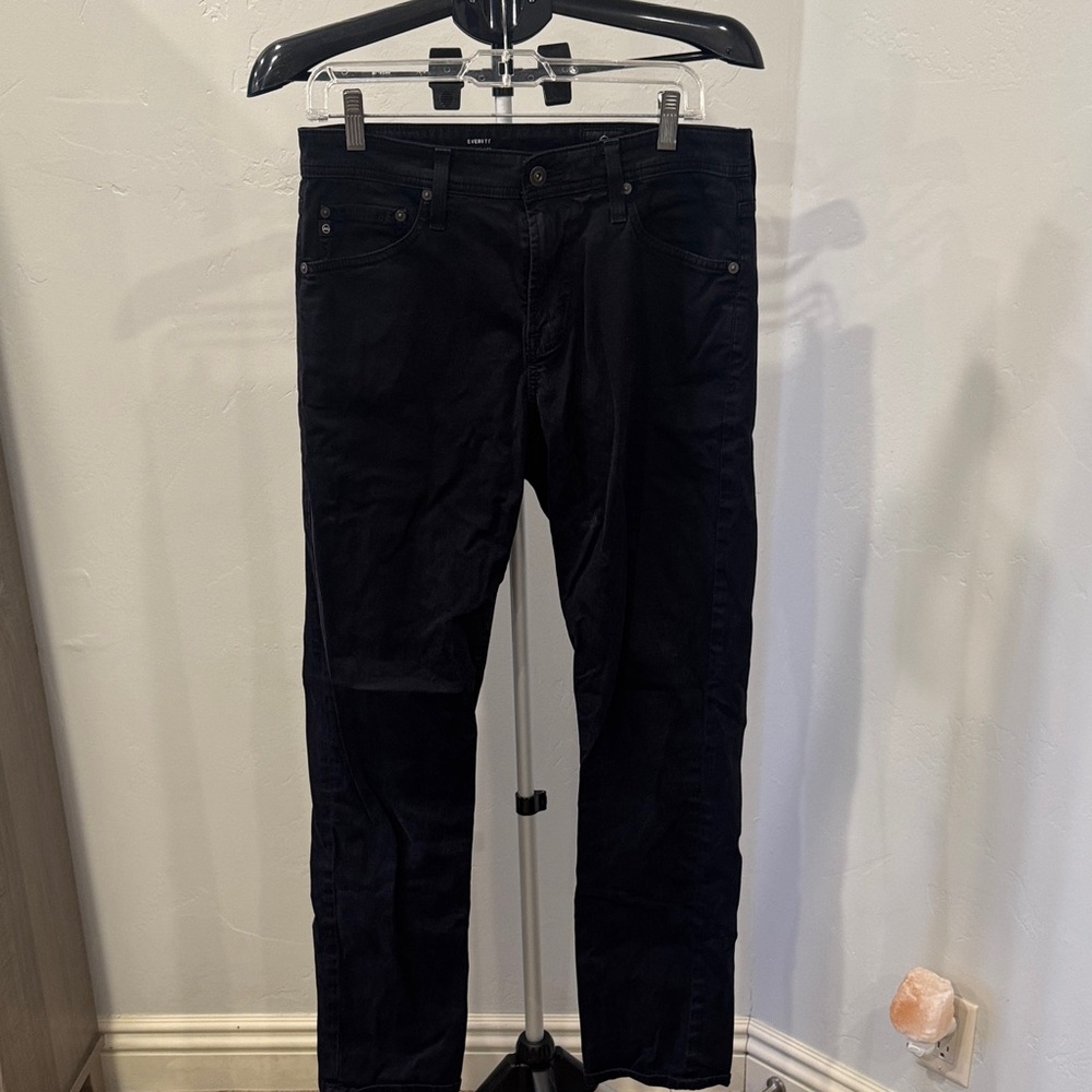AG Slim Straight Everett Black Pants - Size 30x32